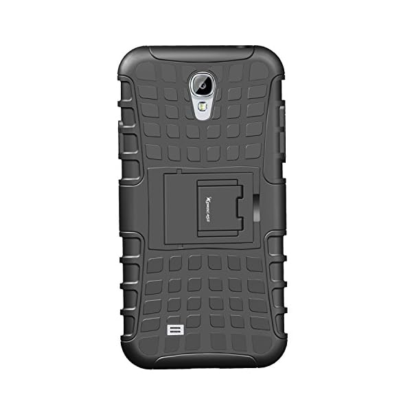 Korecase-Tire-S4-Case-Slim-Hybrid-Hard-Plastic-Soft-Silicone-Heavy-Duty-Rugged-Dual-Layer-Hybrid-Armor-Protective-Case-For-Samsung-Galaxy-S4-IV-i9500-with-Built-in-Kickstand-Black