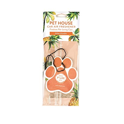 One Fur All Pet House Car Air Freshener, Pack of 4 - Pina Colada - Non-Toxic Auto Air Freshener, Pet Odor Eliminating Air Freshener for Car, Ideal for Small Spaces, Dye Free Dog Car Air Freshener - Thumbnail 2