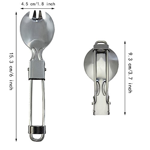 BeGrit Outdoor Kettle Canteen Aluminum Cup Kit and Cover with Stainless Steel Foldable Spoon Fork for Hiking Camping, 1 Quart