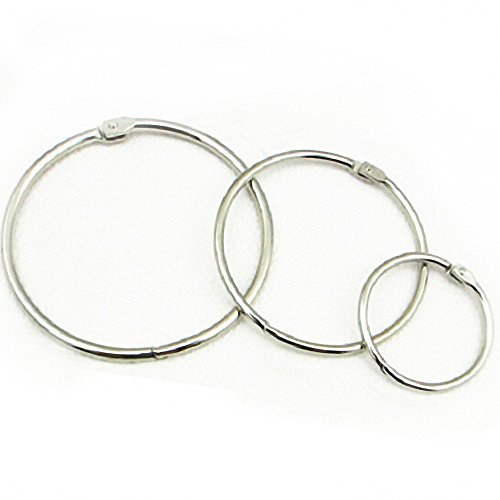 Loose Leaf Binder Rings, Book Ring, 1 Inch Diameter, Silver, 50 per Box