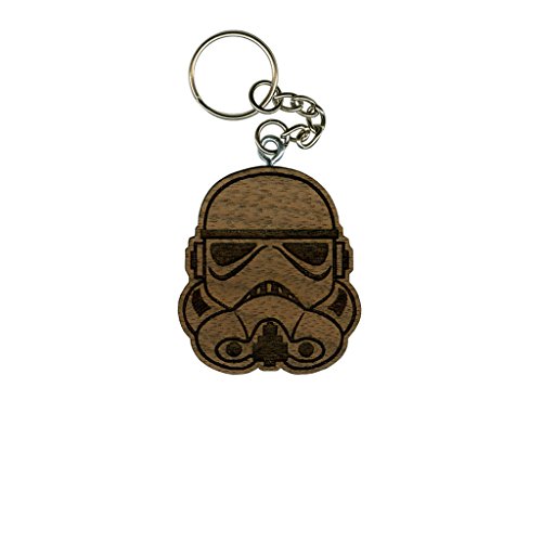 Star Wars Stormtrooper 2 Walnut Inked and Screened Laser Engraved Keychain