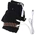 Unisex Women's & Men's USB Heated Gloves Mitten Winter Hands Warm Laptop Gloves,Yinuoday Full & Half Heated Fingerless Heating Knitting Hands Warmer Washable Design (Men Black)