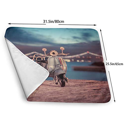 V5DGFJH.B Baby Portable Diaper Changing Pad Small Motor Vehicle Urinary Pad Baby Changing Mat 31.5" x25.5'' - Thumbnail 2