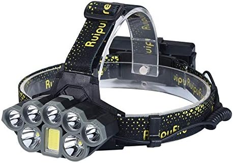7X XM-L T6 LED+COB LED Head Torch Waterproof Rechargeable Head Torches Super Bright 20000 lumens Headlamp Headlight Travel Head Torch