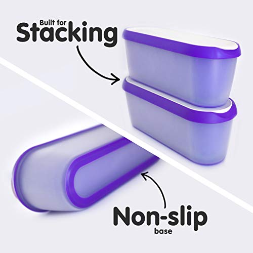 SUMO Homemade Ice Cream Containers: Insulated Tub. Dishwasher Safe. 1.5 Quart (1-Pack, Purple)