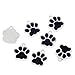 Housweety 10PCs Silver Tone Black Enamel Dog Paw Pendants 18x17mm