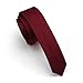 Elviros Mens Solid Color Eco-friendly Fashion Skinny Tie 1.6'' (4cm) Wine Red