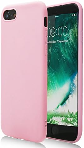 Pink iPhone 7/8 Case - MOJOKASE - Anti-Shock Ultra Slim Matte Soft Silicone TPU - Wireless Charging Compatible - Resistant Protective Thin Cover & Skin for Apple iPhone 7, iPhone 8 - (Urban Pink)