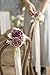 Ling's moment Dusty Rose Artificial Aisle Flowers with Chiffon Tail for Wedding Chair Back Flower Decor Set of 8