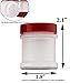 Cornucopia Brands Mini Plastic Spice Jars w/Sifters (12-Pack, Red); 2 Tablespoon Capacity (1 Fluid Ounce) Spice Bottles for Travel, Glitter, Gifts, Favors, Etc.