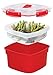 Sistema Microwave Collection Steamer, Small, 50 oz./1.4 L, Red