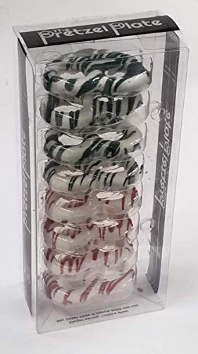 Pretzel Plate Candy Cane Gourmet White Chocolate Covered Pretzels Perfect for Christmas, Holiday, Corporate Gifts.