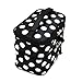 wenettion Double Layer Cosmetic Bag Black with White Dot Travel Toiletry Cosmetic Makeup Bag Organizer With Mirror