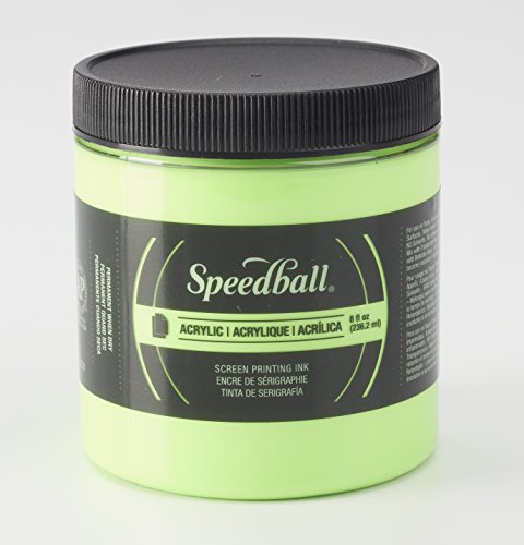 Speedball 1483703 Screen Printing Ink, 8 oz. Capacity, Acrylic, Fluorescent Lime Green