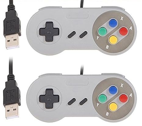 YUMQUA USB SNES Controller USB Gamepad Controller Joystick Wired SNES Joypad mit Kabel für PC Windows Mac Raspberry Pi [2 Stü