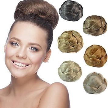 Mzp Wedding Bridal Updo Chignon Bun Clips Braids Synthetic