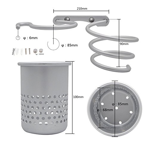 image for Sanmersen Hair Dryer Holder, Hair Dryer Organizer Wall Mount Hair Blow