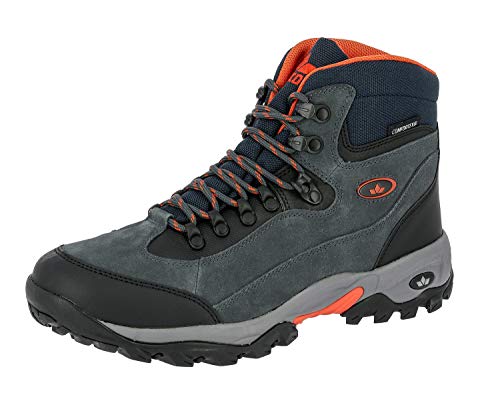 Lico Mens Milan High Rise Hiking Shoes, Black Orange, 3.5 UK