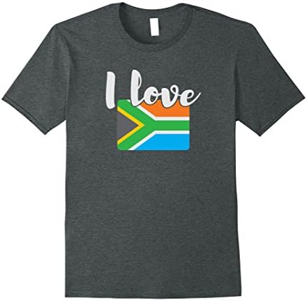 Mens South Africa Flag Shirt - I Love South Africa Shirt XL Dark Heather