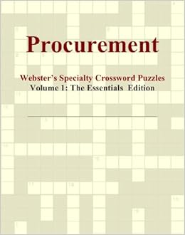Procurement Webster S Specialty Crossword Puzzles Volume 1 The Essentials Edition International Icon Group Amazon Com Books