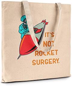 Funny Humor Novelty Fashion Tote Canvas Book Shopping Travel Bag Carry All (It's not rocket surgery)