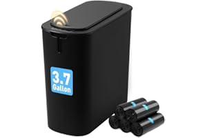 FRESHLIX Bathroom Smart Touchless Trash Can 3.7 Gal Automatic Motion Sensor Rubbish Can with Lid Electric Narrow Small Garbage Bin for Office,Kitchen, Living Room, Toilet, Bedroom, Rv
