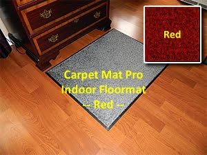 Walk Off Entry Floor Mat - Carpet Mat Pro - 6' x 15' - Red - Non Skid Indoor Runner Matting