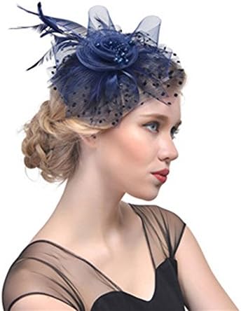 NEAER Fascinators Hats for Womens,Cocktail Wedding Tea Party Hat,Headwear with Veil Flower