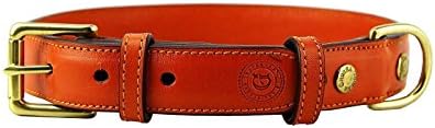 GHURKA, 100% AUTHENTIC, 100% LEATHER DOG COLLAR FOR MEDIUM BREED ORANGE 1" WIDE 23.5" LONG NEW