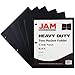 JAM PAPER Heavy Duty Plastic 3 Hole Punch Pocket Folders - Extra Tough School Folders - Black - 6/Pack