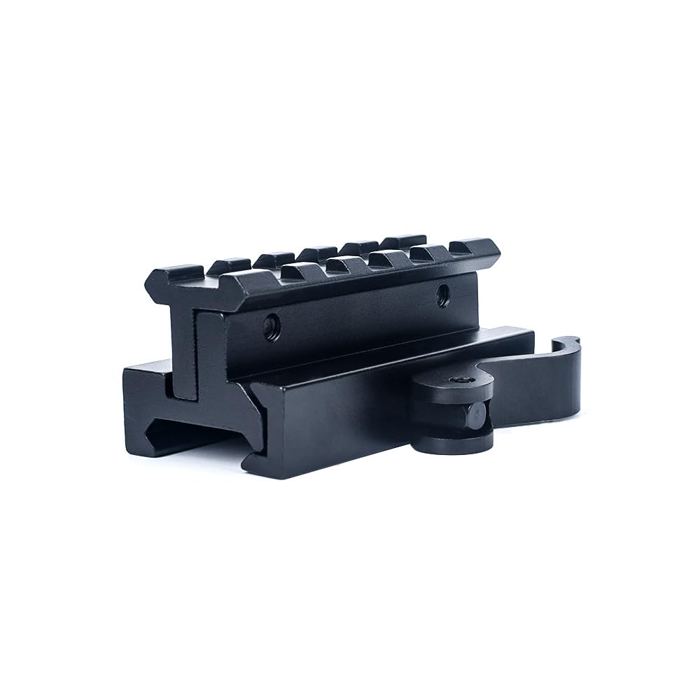 QIRUIMY 5 slot Tactical Height and Tilt Adjustable Rail Mount Lightweight Scope Mount Adapter for 20mm Picatinny Rail System