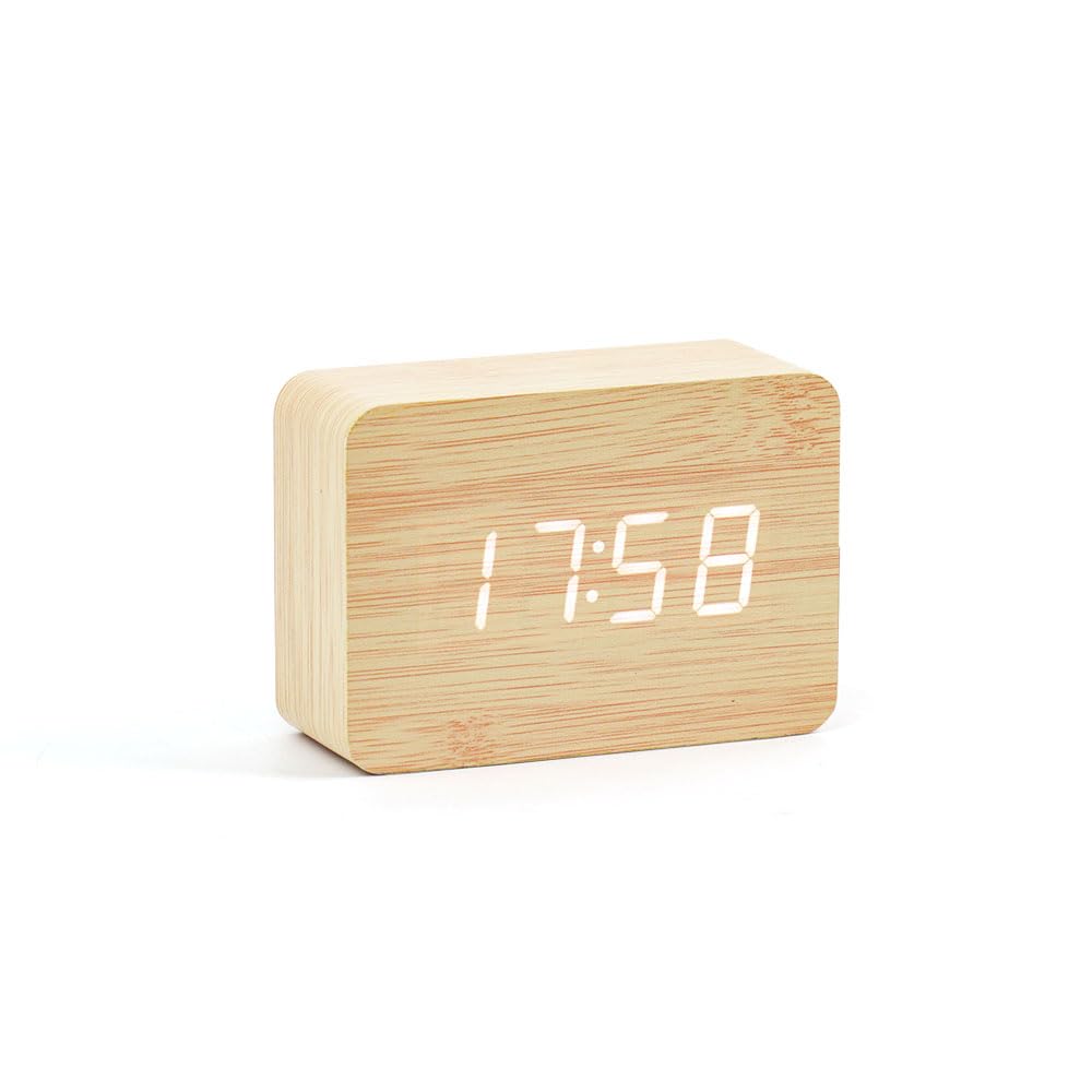 Photo 1 of **PARTS ONLY**Fancial Wooden Appearance LED Digital Alarm Clock with 3 Brightness adjustments and 3 Alarm Modes 10 * 7 * 4cm