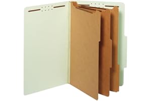 Pendaflex File Folders, Pressboard Classification Folders, Legal Size, 3 Dividers, 8 Fasteners, 3" Expansion, Durable Covers 