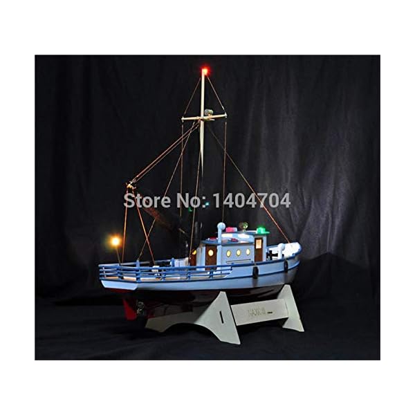 ZNYB DIY Handgefertigte Montage Schiff Maßstab 1/25 Naxos RC Fischereifahrzeug Fernbedienung Holzboot SC Model Kit – Bild 6