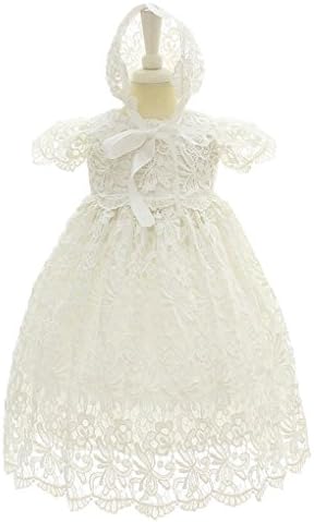 Baby Girls Floral Lace Cap Sleeve Christening Gown Baptism Dress Formal Dress