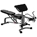 XMark FID Flat Incline Decline Weight Bench, Adjustable Bench, Decline to Full Military Press Position, Preacher Curl and Leg Extension XM-4419 (Gray)
