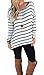 Halife Women 's Black and White Striped Shirt Tops Long Sleeve Blouse with Hi Low Hem Small 1