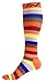 Compression Socks (1 pair) for Women & Men by A-Swift - Best For Running, Athletic Sports, Crossfit, Flight Travel - Suits Nurses, Maternity Pregnancy - Below Knee High (Orange Stripes, Large)