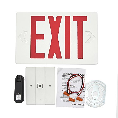 Ainfox 6 Pack LED Exit Sign Emergency Wall Light, Back -up Letter Cover (red/6pack) - Thumbnail 4