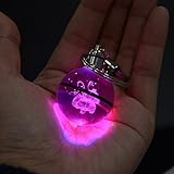 S-SO K9 Crystal 3D Bulbasaur Pokemon Ball Night LED Light Keychain Ring