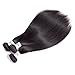 Anknia Brazilian Virgin Hair Straight 3 Bundles Deals 14 16 18 Inch Good Cheap 8A 100% Unprocessed Remy Human Hair Extensions Mink Brazilian Hair Weave Bundles Weft Natural Black Color