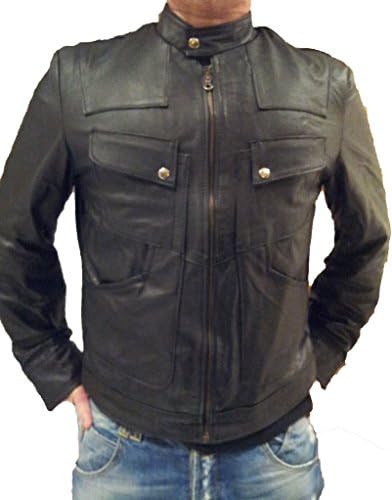 Creazioniinpelle Men's Leather Blazer Jacket Made In Italy Size L Black