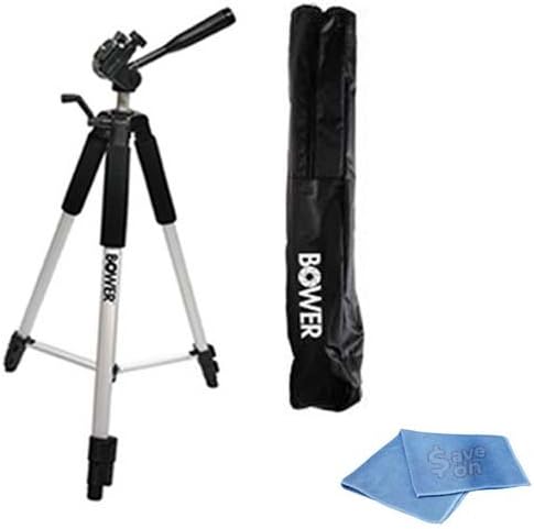 SAVEoN Professional PRO 46" Super Strong Steady Lift Tripod With Deluxe Soft Carrying Case For Canon XH-A1, XH-A1S, XH-G1, XL-1S, XL1, XL2, XL-H1, GL2, GL1, XM2, XM1 Mini Dv Camcorders + SAVEoN Micro Fiber Cleaning Cloth