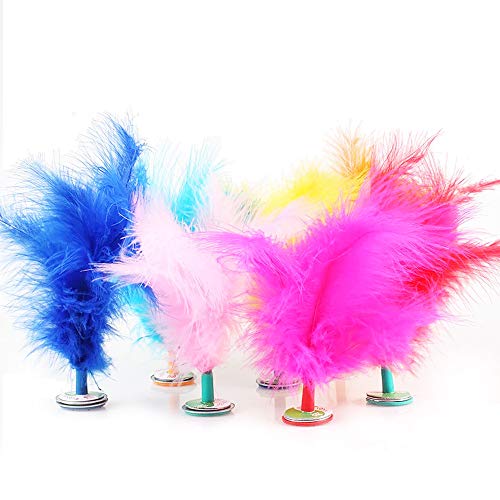 TangTanger 20 pcs Chicken Feathers Shuttlecock Sports Training Dedicated Goose Spline Multicolor Flower Shuttlecock Chinese Jianzi Sport