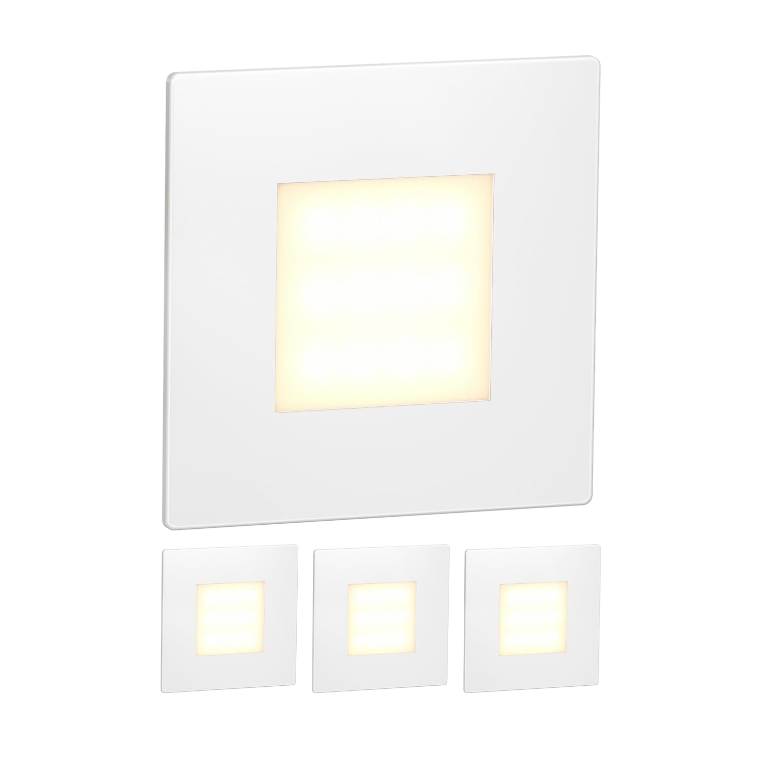 ledscom.de 4 LED Staircase Light/recessed wall Light FEX for Indoors and Outdoors, Angular, 85 x 85mm, Warm White