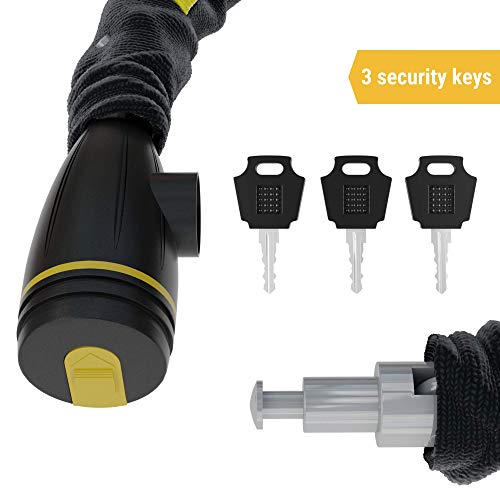 SIGTUNA Chain Locks - Heavy Duty 8mm Bike Chain Lock with Key, 35 Inch Hardened Steel Links and a Protective Nylon Sleeve for Road and Mountain Bicycle Security - Thumbnail 5