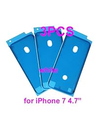 Marco calcomanía bisel placa frontal digitalizador visualización precortado cinta adhesiva calcomanía pegamento para Apple Iphone 6s Plus 5.5" blanco + phonsun portátil teléfono celular soporte