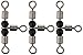 Thundermist Lure Company T-Turn 3-Way Swivel 85 lb Rating Tangle Free Tackle Equipment, Large, Black Nickle