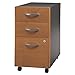 Bush Furniture BSHWC72453SU Series C Collection Three-Drawer Mobile Pedestal (Assembled) Natural Cherry
