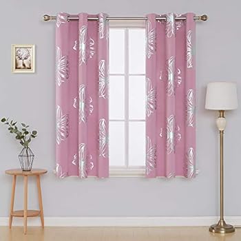 Amazon.com: Deconovo Printed Pink Blackout Curtains Wave ... on {keyword}